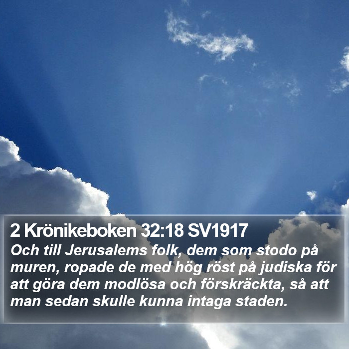 2 Krönikeboken 32:18 SV1917 Bible Study