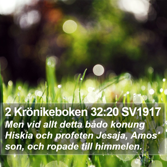 2 Krönikeboken 32:20 SV1917 Bible Study