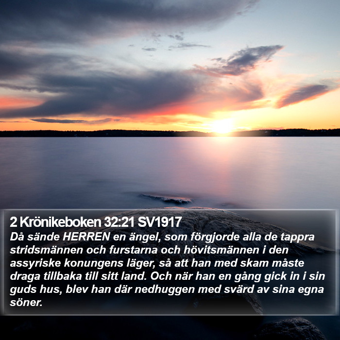 2 Krönikeboken 32:21 SV1917 Bible Study