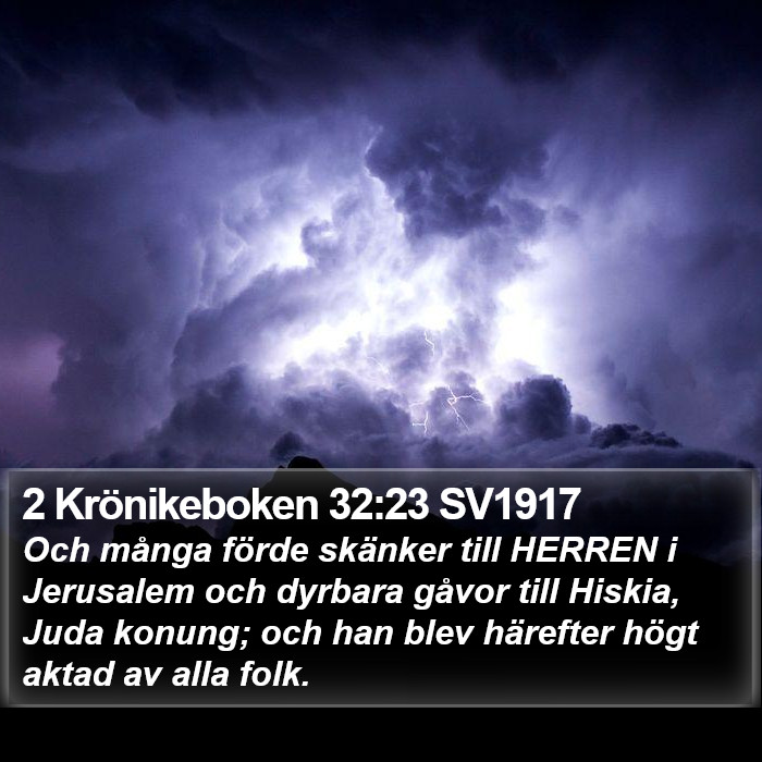 2 Krönikeboken 32:23 SV1917 Bible Study