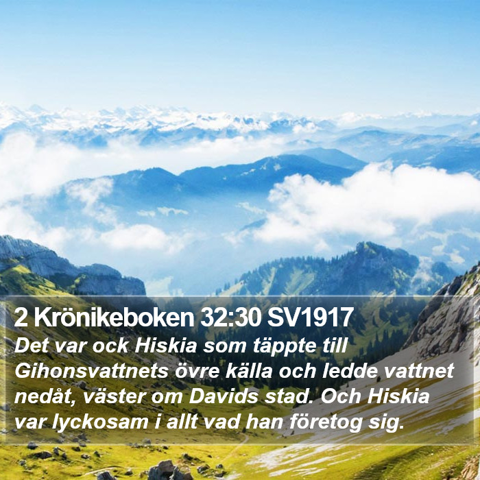 2 Krönikeboken 32:30 SV1917 Bible Study