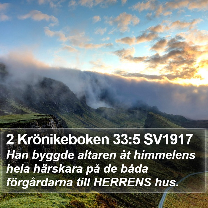 2 Krönikeboken 33:5 SV1917 Bible Study
