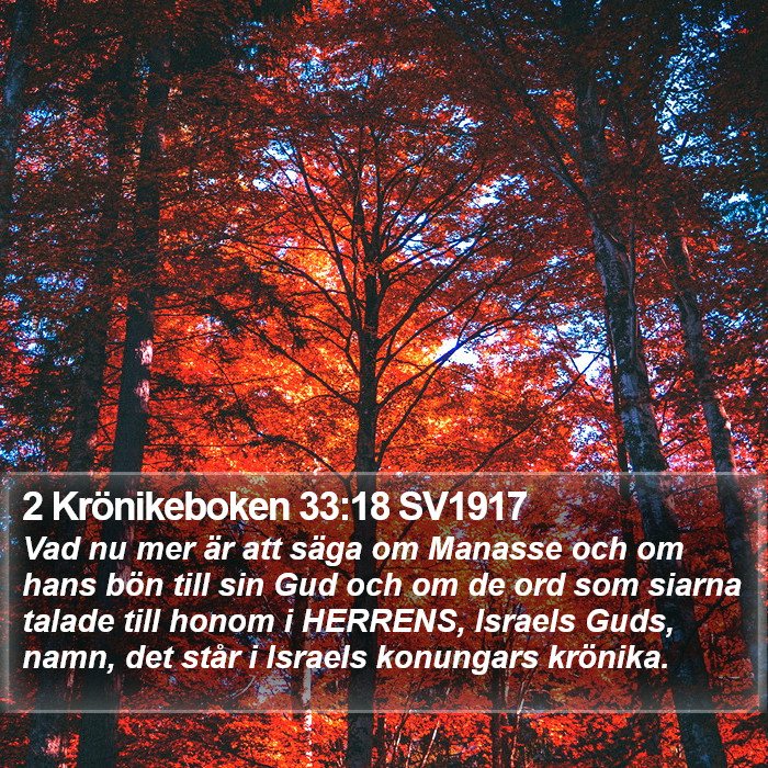 2 Krönikeboken 33:18 SV1917 Bible Study
