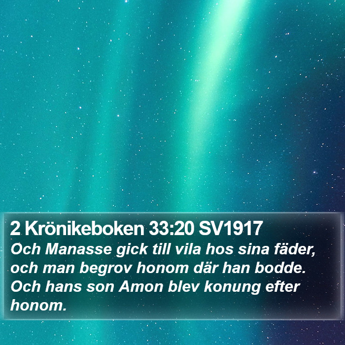 2 Krönikeboken 33:20 SV1917 Bible Study