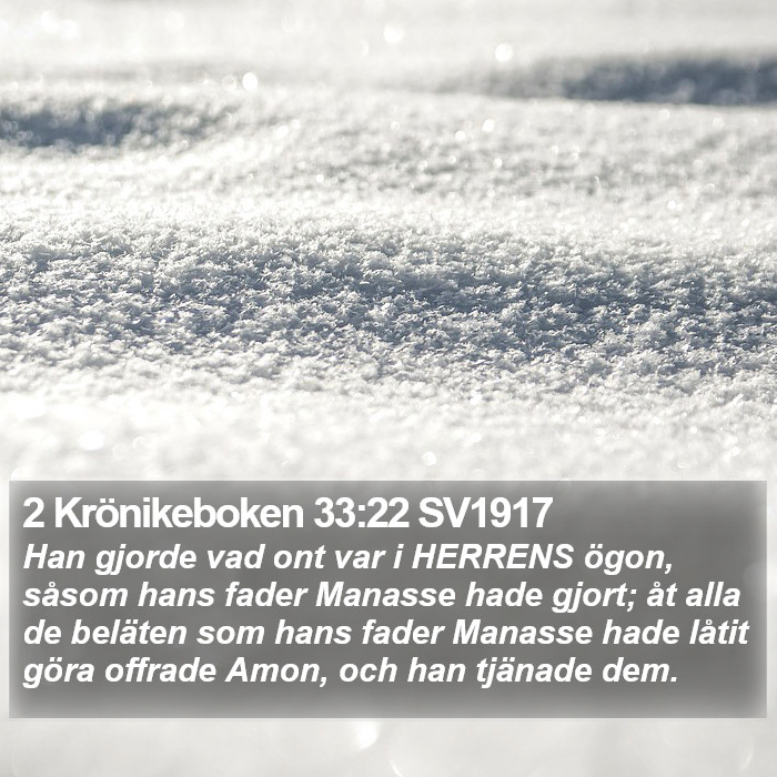 2 Krönikeboken 33:22 SV1917 Bible Study