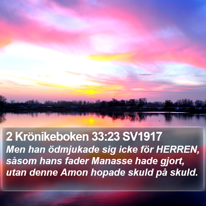 2 Krönikeboken 33:23 SV1917 Bible Study