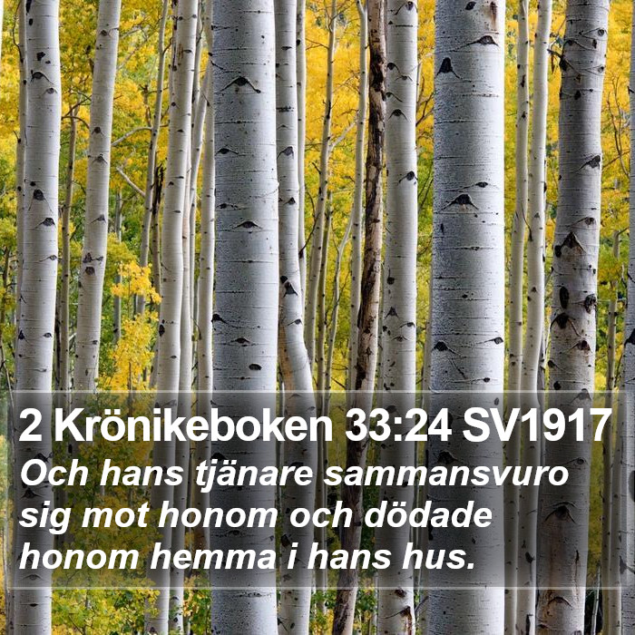 2 Krönikeboken 33:24 SV1917 Bible Study