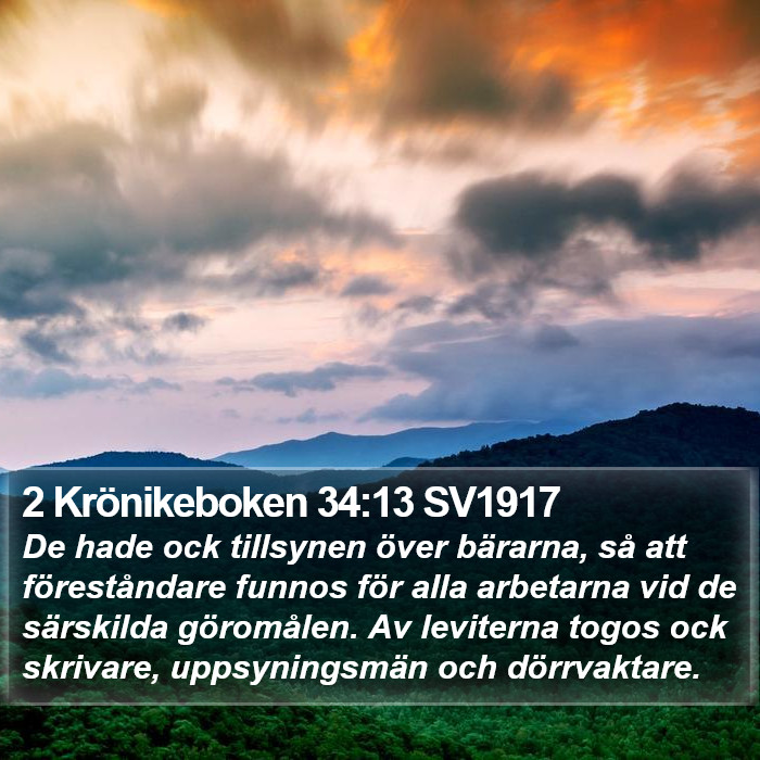 2 Krönikeboken 34:13 SV1917 Bible Study