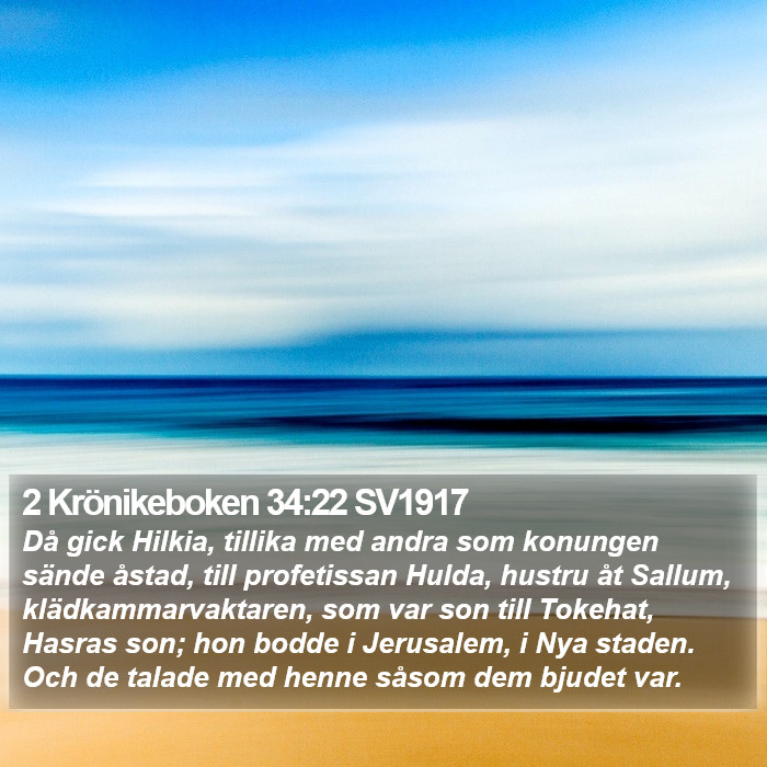 2 Krönikeboken 34:22 SV1917 Bible Study