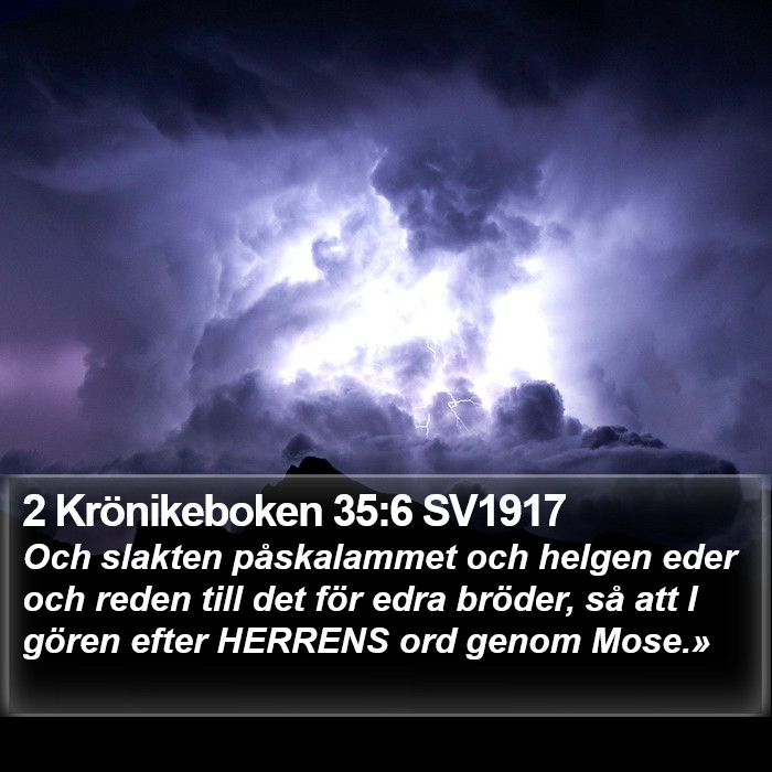 2 Krönikeboken 35:6 SV1917 Bible Study