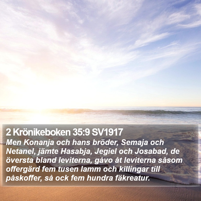 2 Krönikeboken 35:9 SV1917 Bible Study