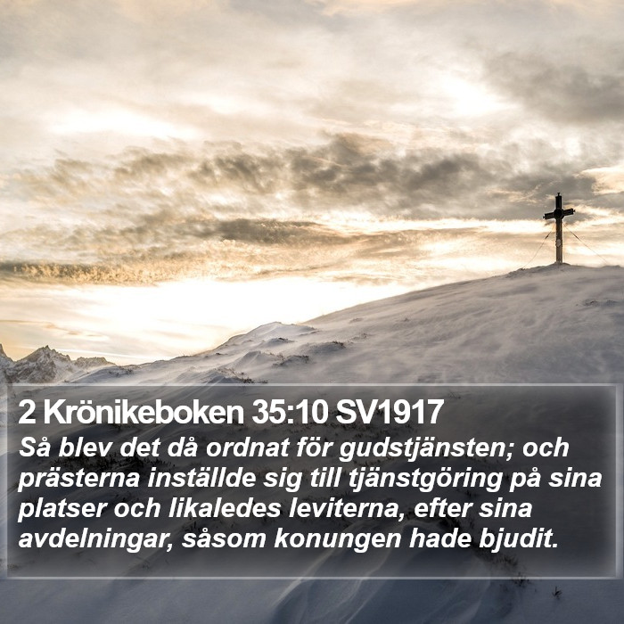 2 Krönikeboken 35:10 SV1917 Bible Study
