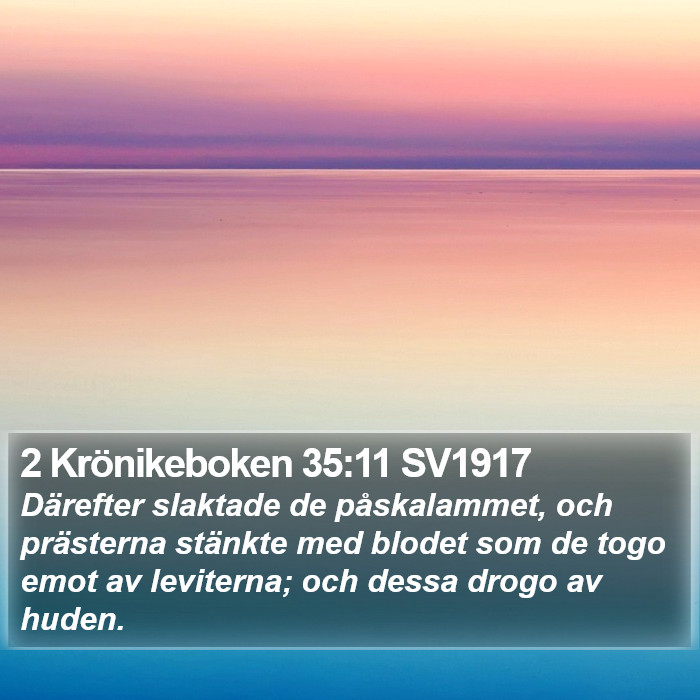 2 Krönikeboken 35:11 SV1917 Bible Study