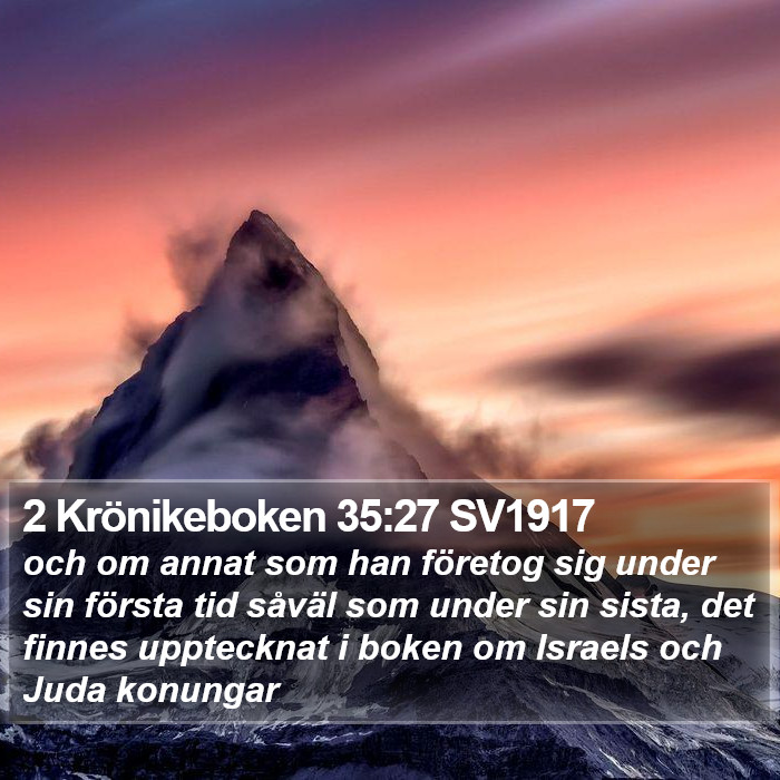 2 Krönikeboken 35:27 SV1917 Bible Study