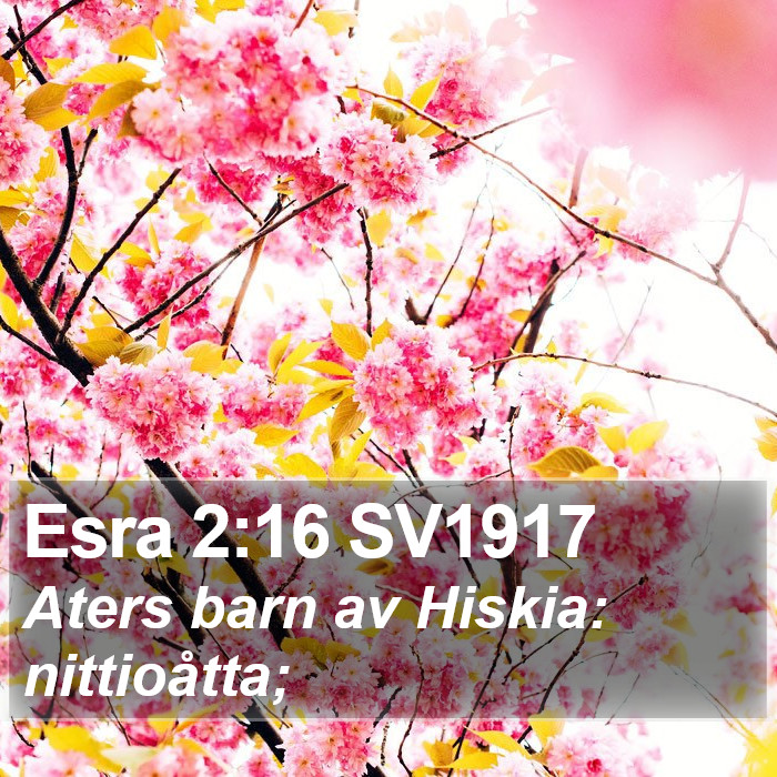 Esra 2:16 SV1917 Bible Study