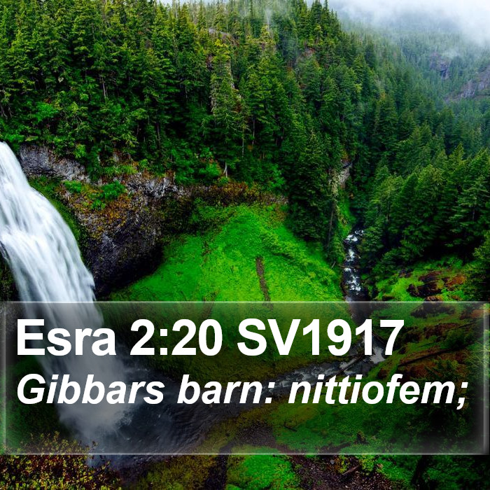 Esra 2:20 SV1917 Bible Study