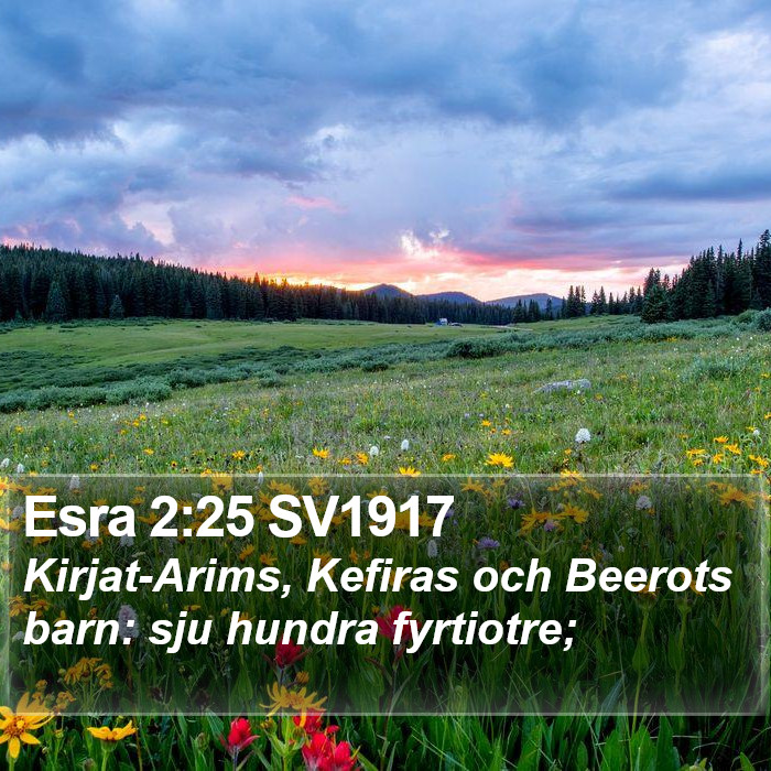 Esra 2:25 SV1917 Bible Study