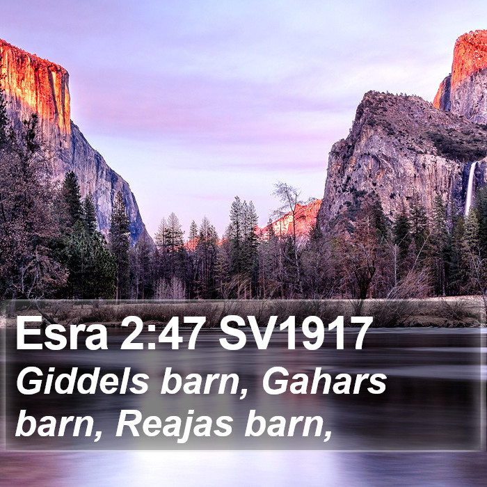 Esra 2:47 SV1917 Bible Study