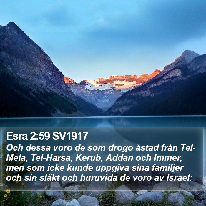 Esra 2:59 SV1917 Bible Study