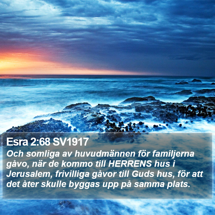 Esra 2:68 SV1917 Bible Study