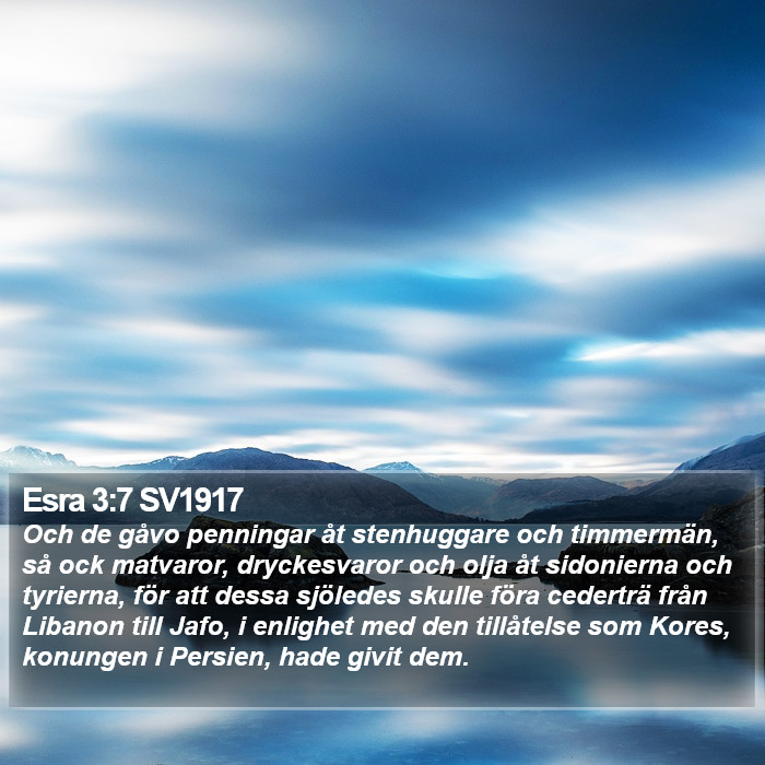 Esra 3:7 SV1917 Bible Study