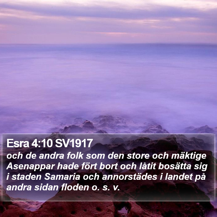 Esra 4:10 SV1917 Bible Study