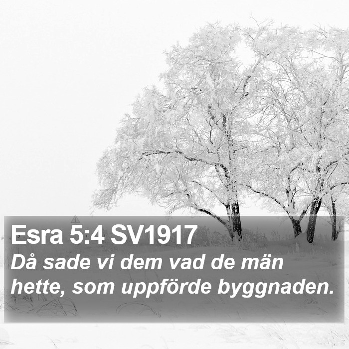 Esra 5:4 SV1917 Bible Study