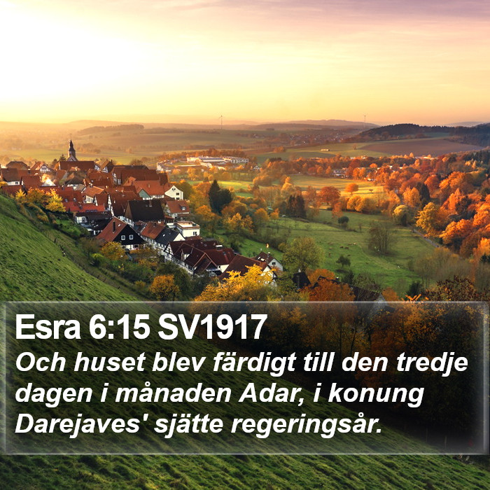 Esra 6:15 SV1917 Bible Study