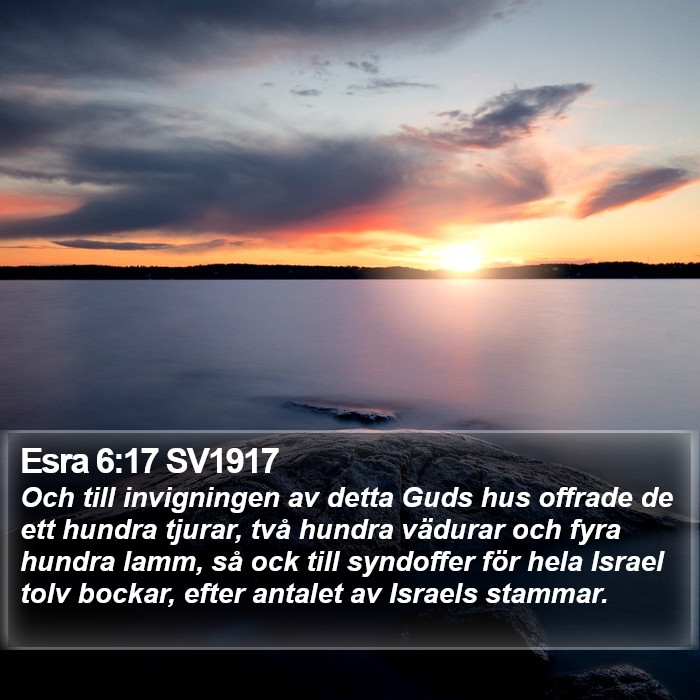 Esra 6:17 SV1917 Bible Study