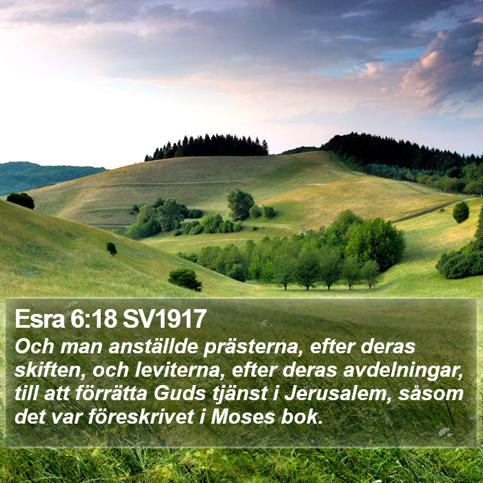 Esra 6:18 SV1917 Bible Study