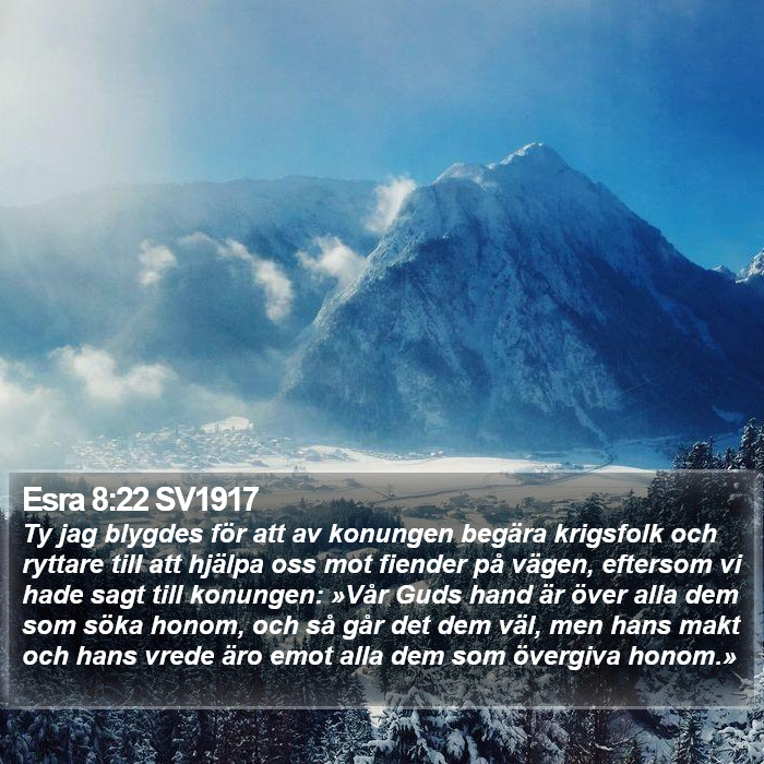 Esra 8:22 SV1917 Bible Study