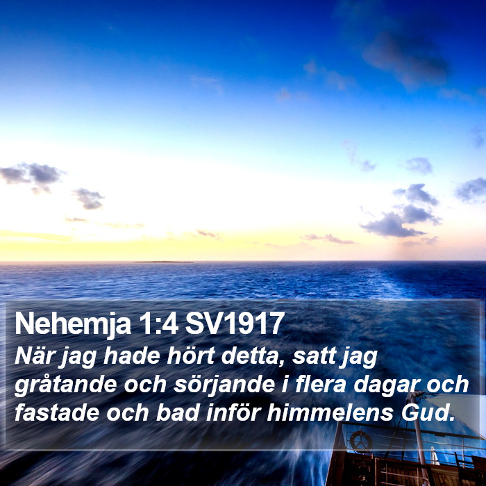 Nehemja 1:4 SV1917 Bible Study