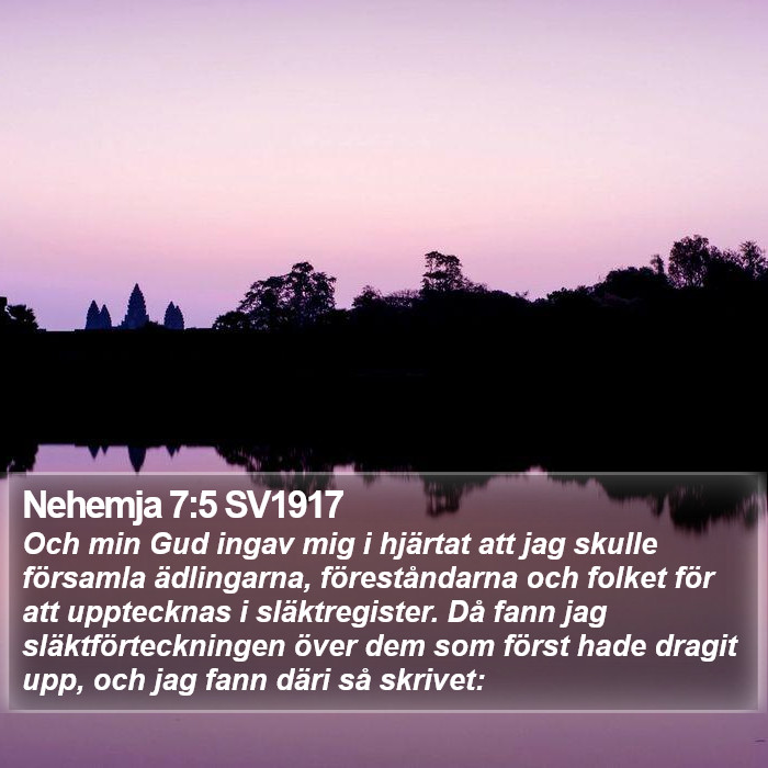Nehemja 7:5 SV1917 Bible Study