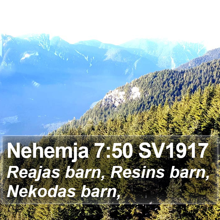 Nehemja 7:50 SV1917 Bible Study