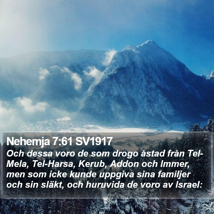 Nehemja 7:61 SV1917 Bible Study