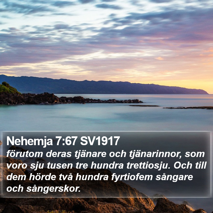 Nehemja 7:67 SV1917 Bible Study