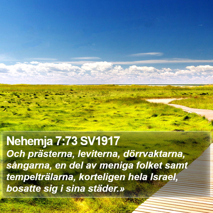 Nehemja 7:73 SV1917 Bible Study
