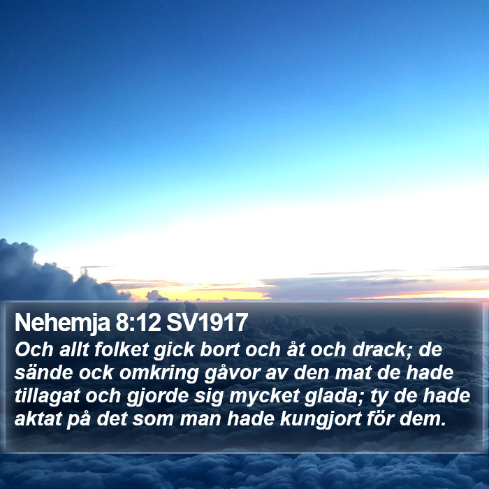 Nehemja 8:12 SV1917 Bible Study