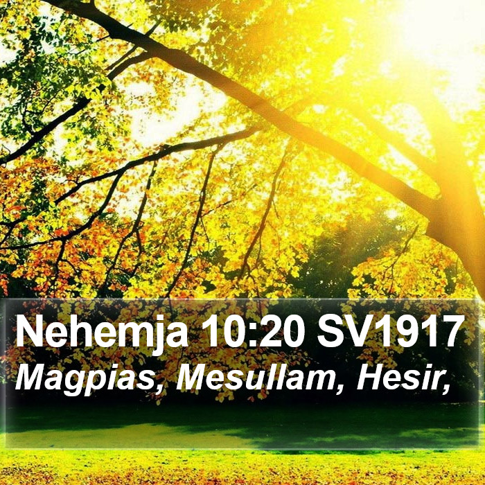 Nehemja 10:20 SV1917 Bible Study