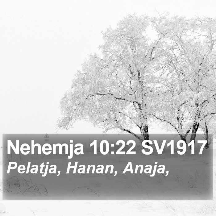 Nehemja 10:22 SV1917 Bible Study