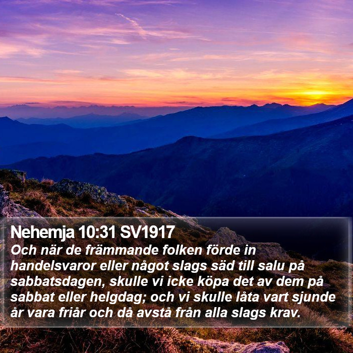 Nehemja 10:31 SV1917 Bible Study