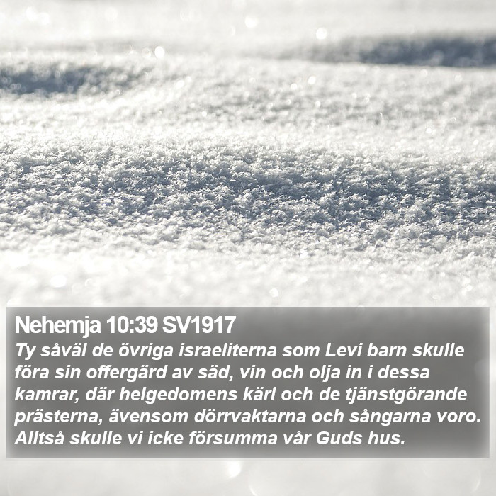 Nehemja 10:39 SV1917 Bible Study