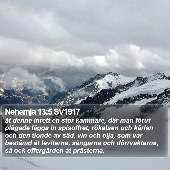 Nehemja 13:5 SV1917 Bible Study