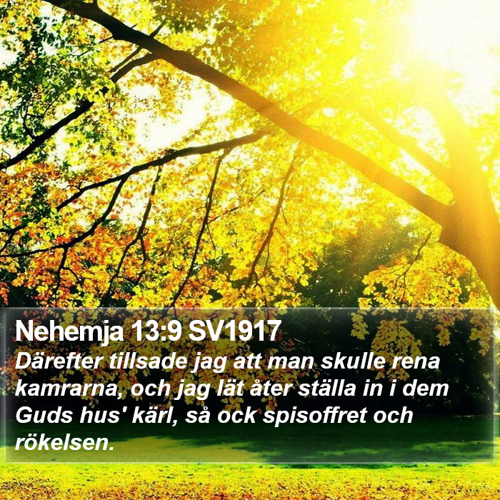 Nehemja 13:9 SV1917 Bible Study