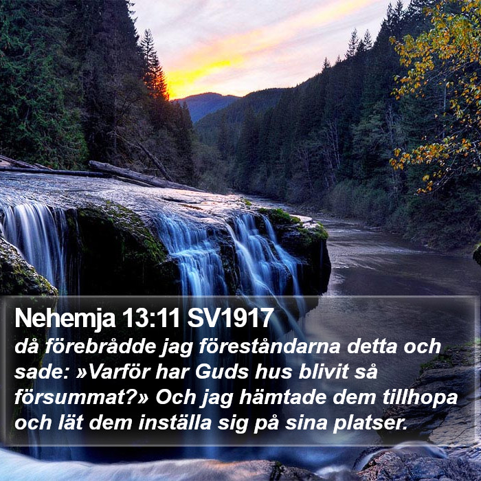 Nehemja 13:11 SV1917 Bible Study