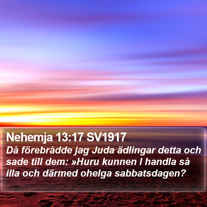 Nehemja 13:17 SV1917 Bible Study