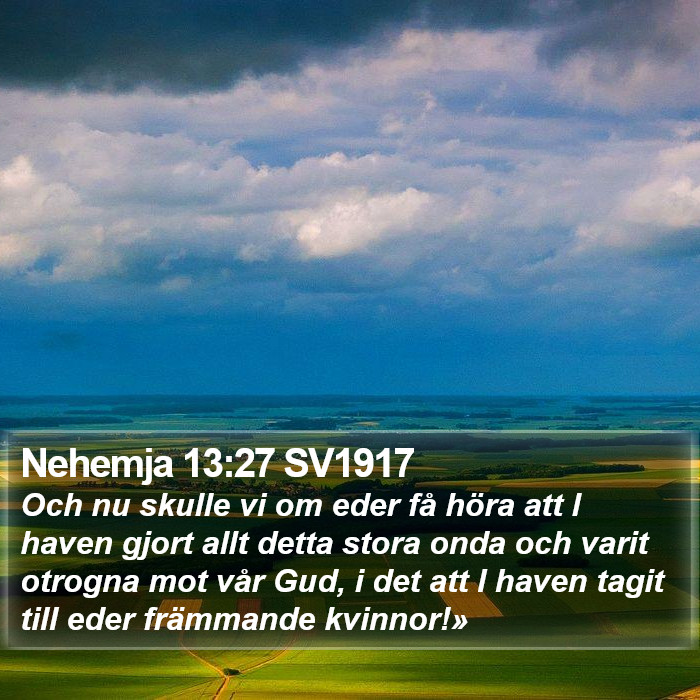 Nehemja 13:27 SV1917 Bible Study