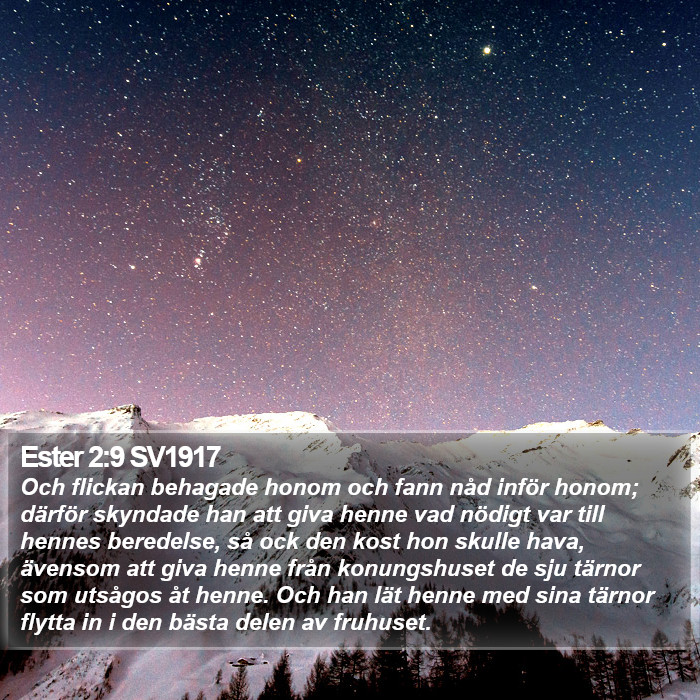 Ester 2:9 SV1917 Bible Study