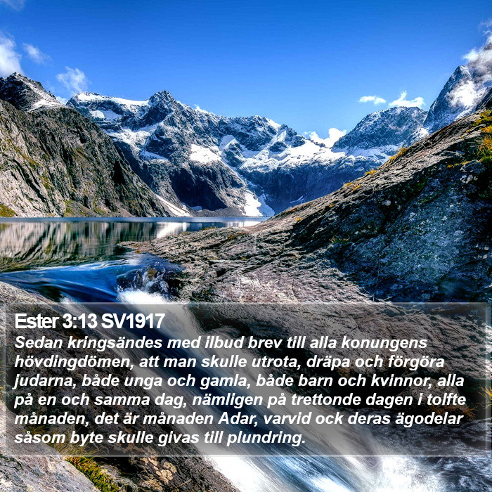 Ester 3:13 SV1917 Bible Study