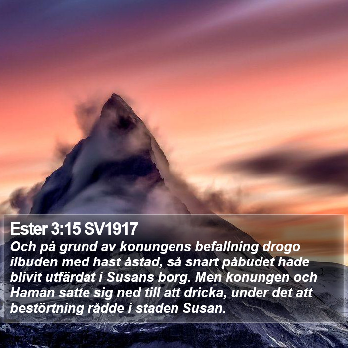 Ester 3:15 SV1917 Bible Study